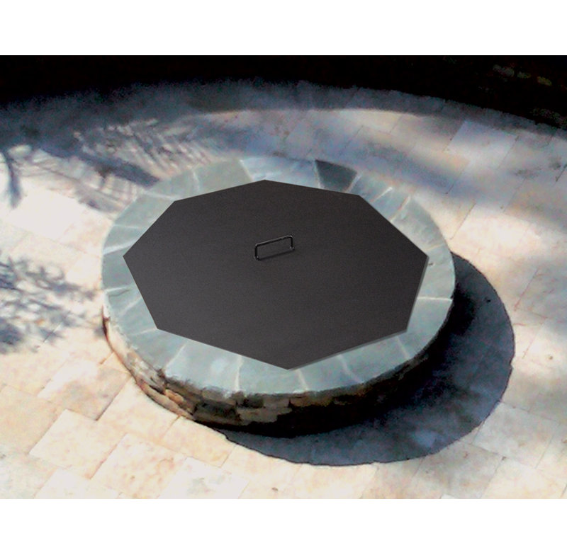 Carbon Steel Fire Pit Lid, 2" H x 20" W x 20" D