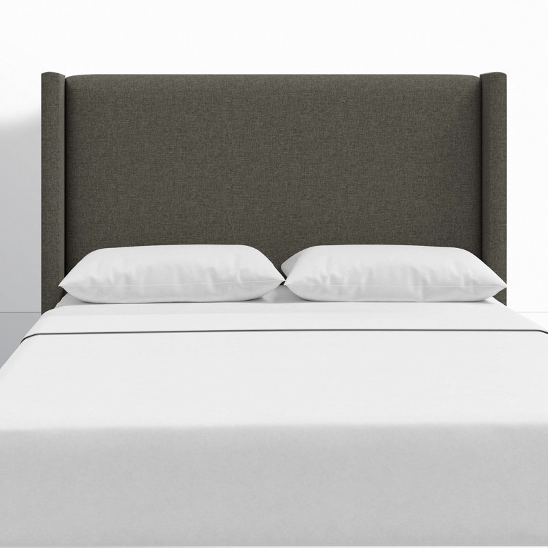 Hanson Upholstered Headboard, Queen, Zuma Charcoal Textured Linen