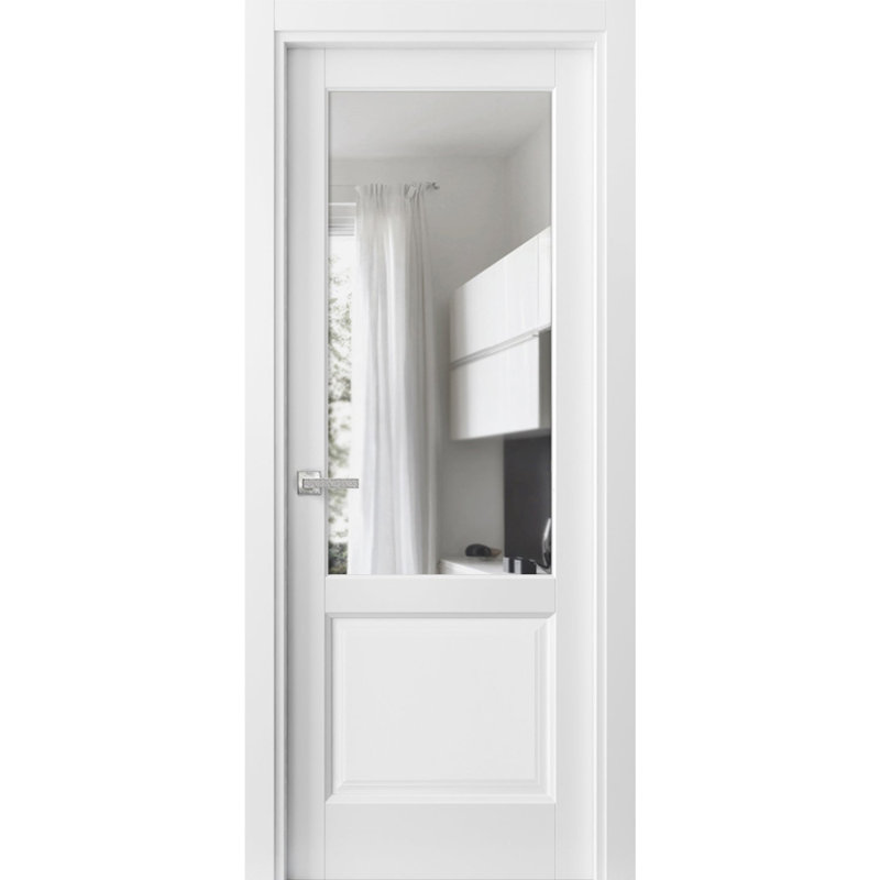 Porte standard en verre transparent Lucia, L 24 po x H 80 po