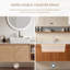 Meuble-lavabo moderne en bois naturel 36 po, meuble-lavabo flottant simple avec lavabo, plateau en pierre frittée, armoire et tablette