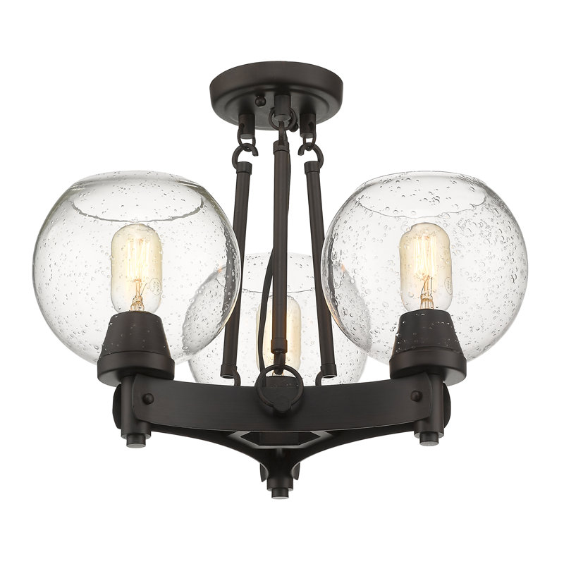Plafonnier semi-encastré de style lustre à 3 lumières de 18 po Saltash