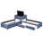 L-Shaped Upholstered Platform Bed With Trundle And Two Drawers Linked With Built-In Desk