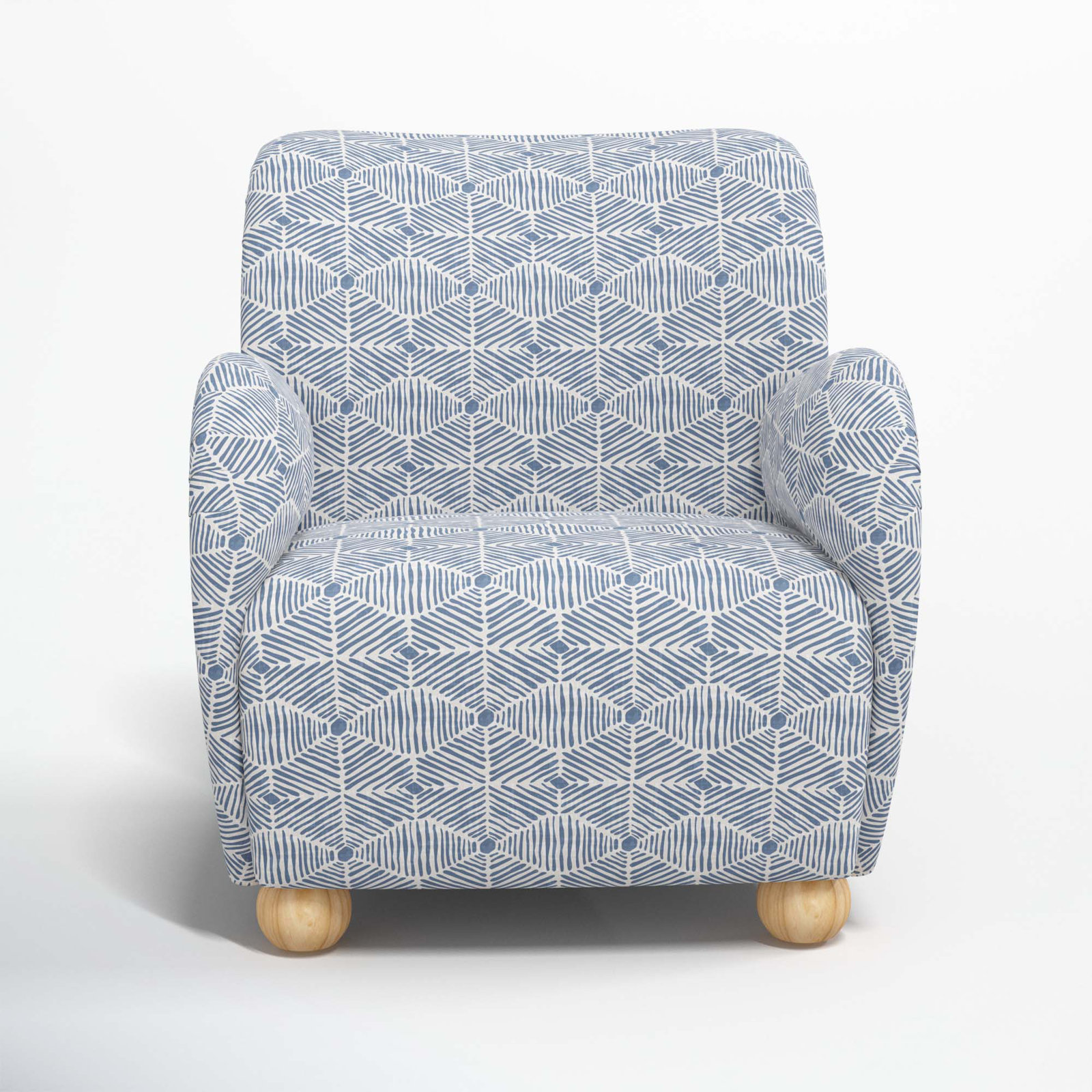 Cowen Upholstered Armchair, Painted Diamond Dusty Blue