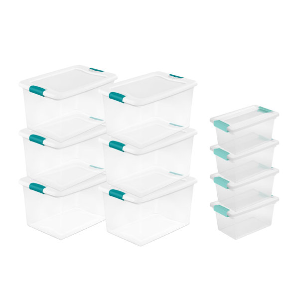 Sterilite 64-Quart Latching Storage Tote Box 6 Pack + Medium Clip Box 4 Pack