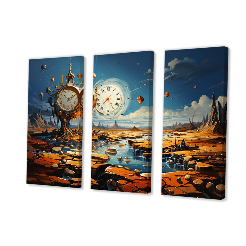 «The Persistance Of Dali», art mural surréalisme, H 32 po x l 48 po