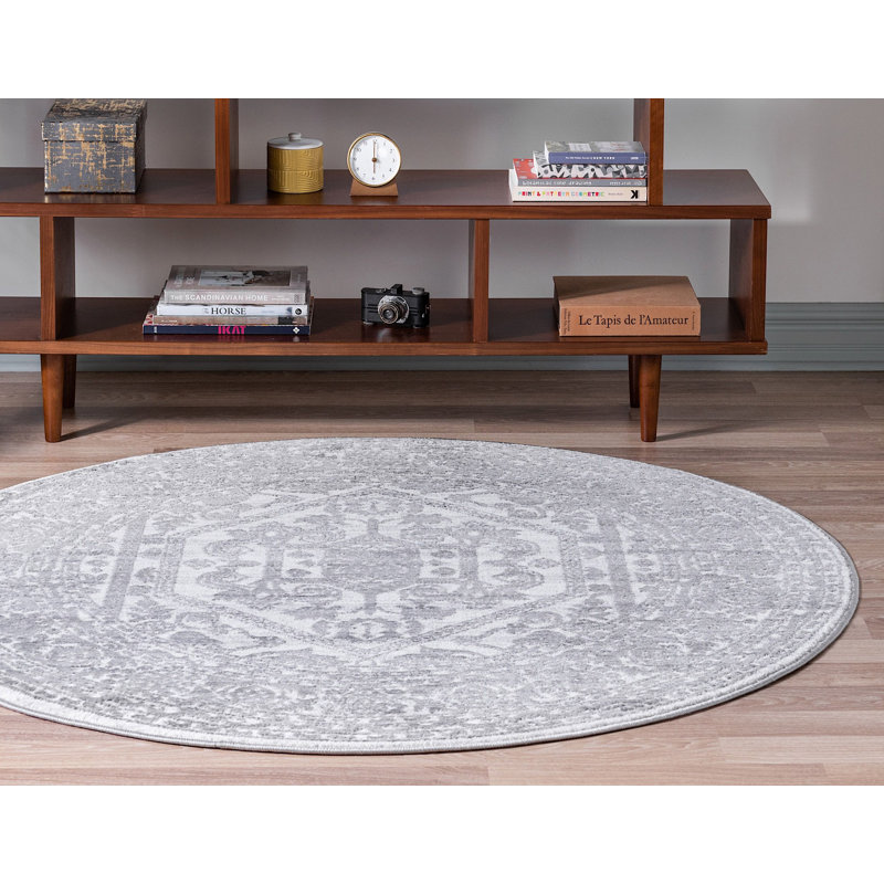 Tapis traditionnel urbain de couleur coyote, Rond 5 pi