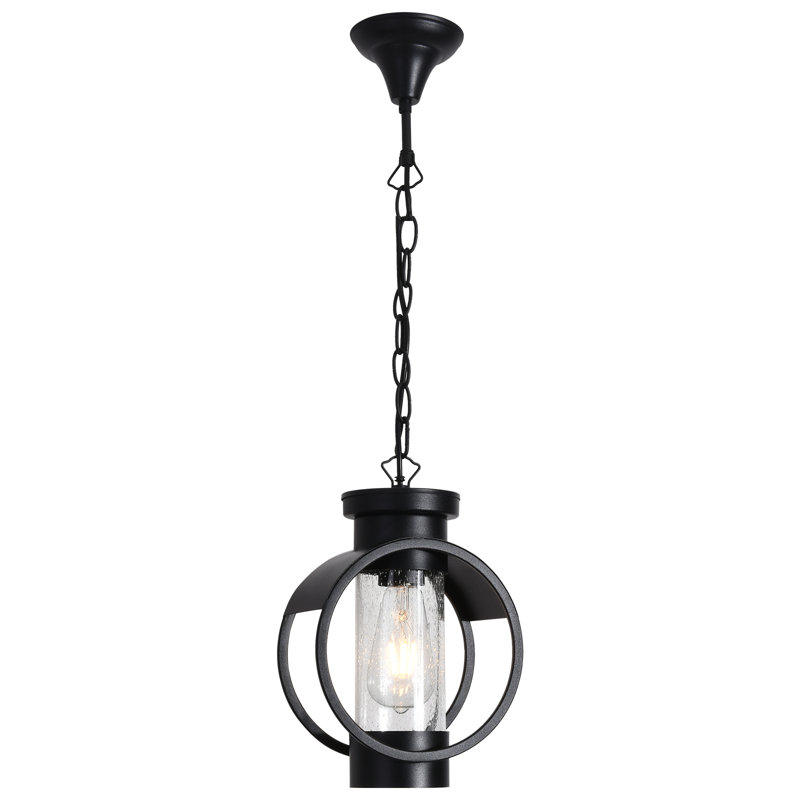 Adolpha 1 - Light Black Glass Outdoor Hanging Lantern