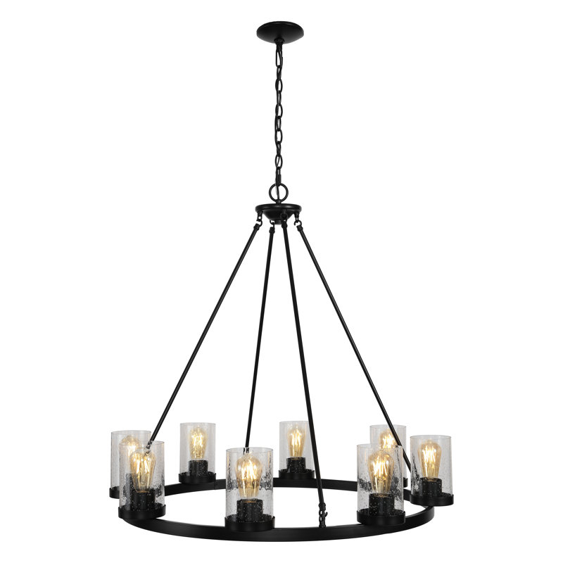 Hylton Kitchen Island Wagon Wheel Chandelier, 31.5'' H x 33.5'' W x 33.5'' D