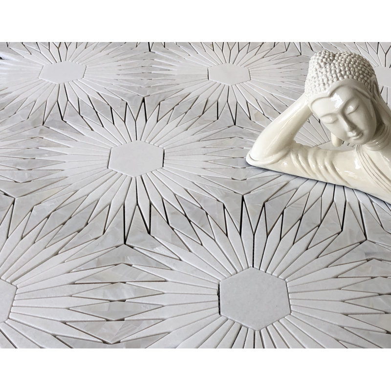 10.39" x 10.39" Marble Mosaic Wall & Floor Tile