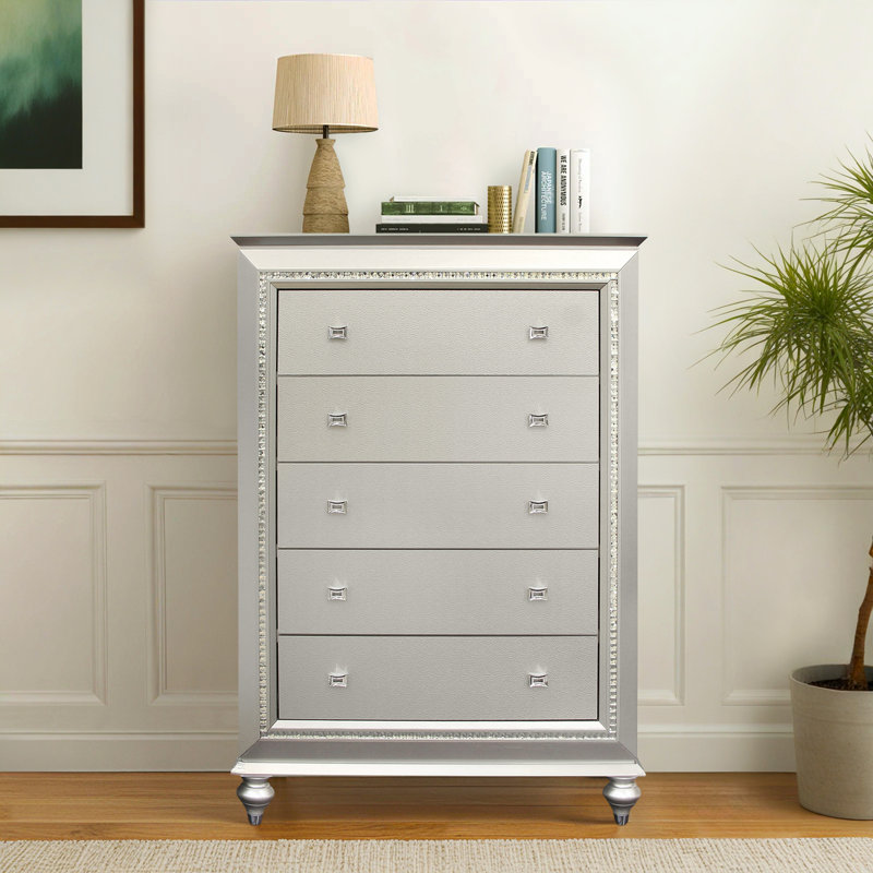 Commode 5 tiroirs Kamaiyah, Champagne