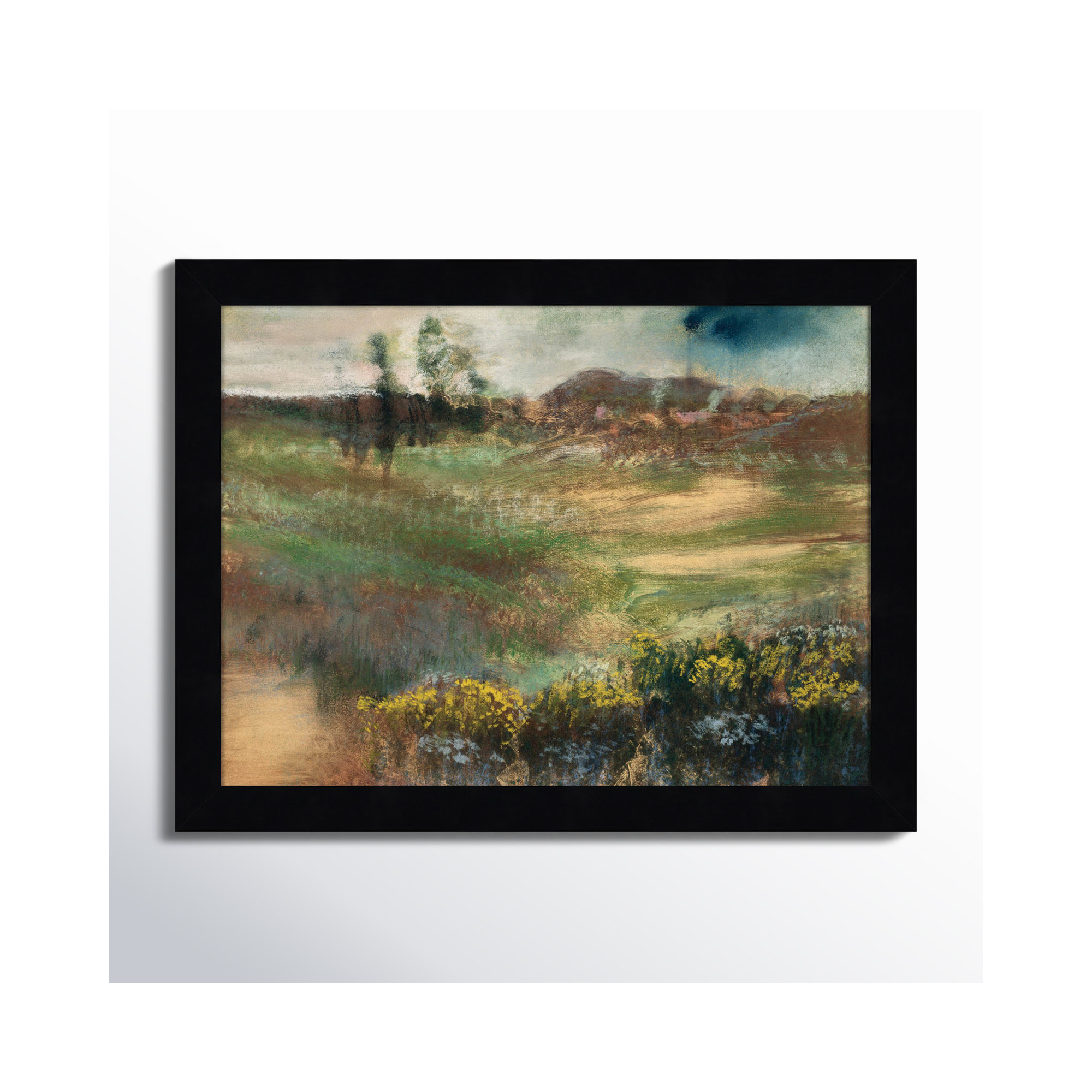 Edgar Degas's Landscape With Smokestacks 1890 by The Art Institute Of Chicago, Black Framed, 10" H x 13" W