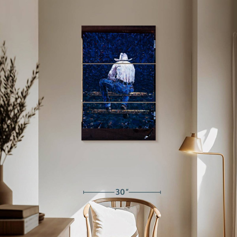 Cowboy abstrait Leisha, H 57 po x l 36 po