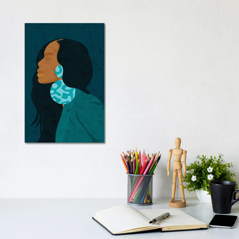 Cheryl par Reyna Noriega - impression d'art graphique, H 12 po x l 8 po x P 0,75 po, Toile tendue, Pas de tapis