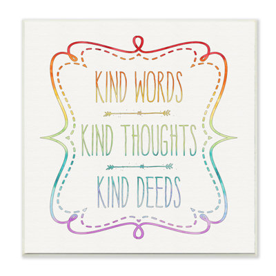 « kind words », art mural encadré