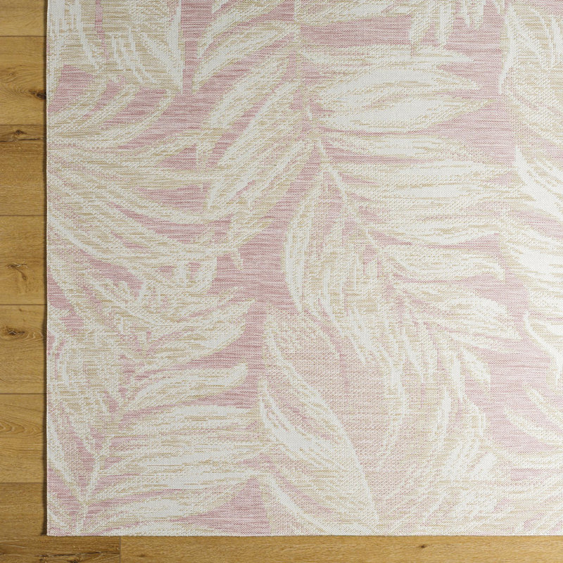 Yumie Floral Indoor / Outdoor Rug, Rectangle 5'2" x 7'