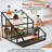 4-Tier Coffee Syrup Rack Organizer For Liquor Bottles, Spices, And Kitchen Condiments - Durable Metal Frame With Rustic Wood Base - Space-Saving Design Holds 16 Bottles