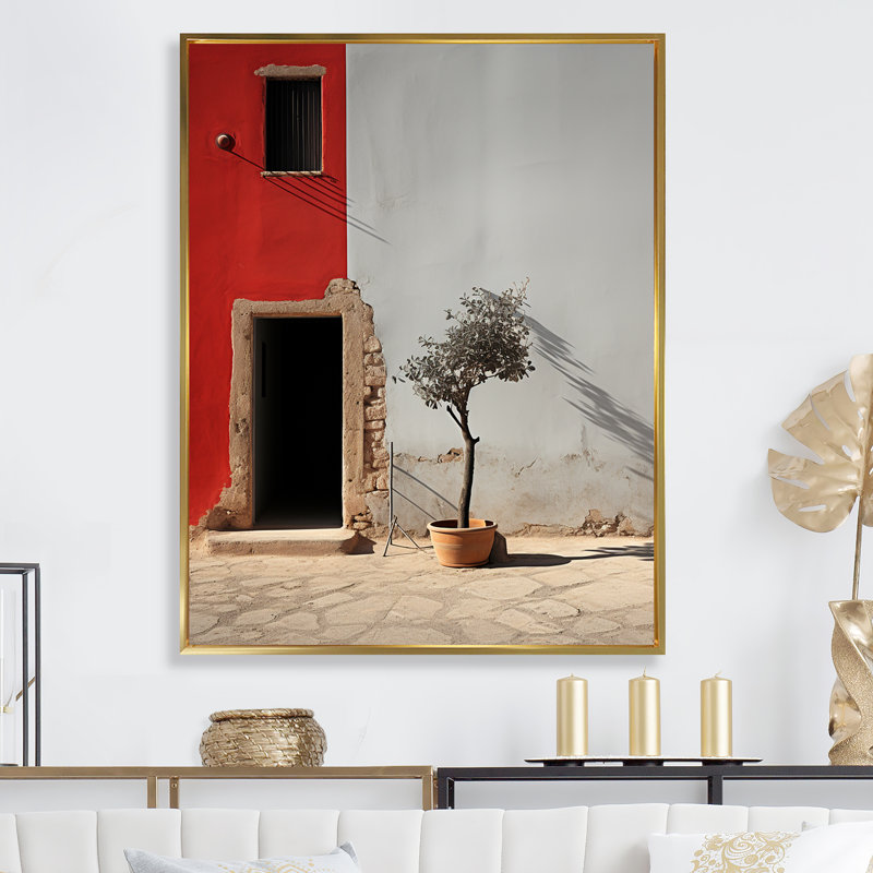 " Tree Lined Dreams IV ", Gold Floater Framed, 44" H x 34" W x 1.5" D