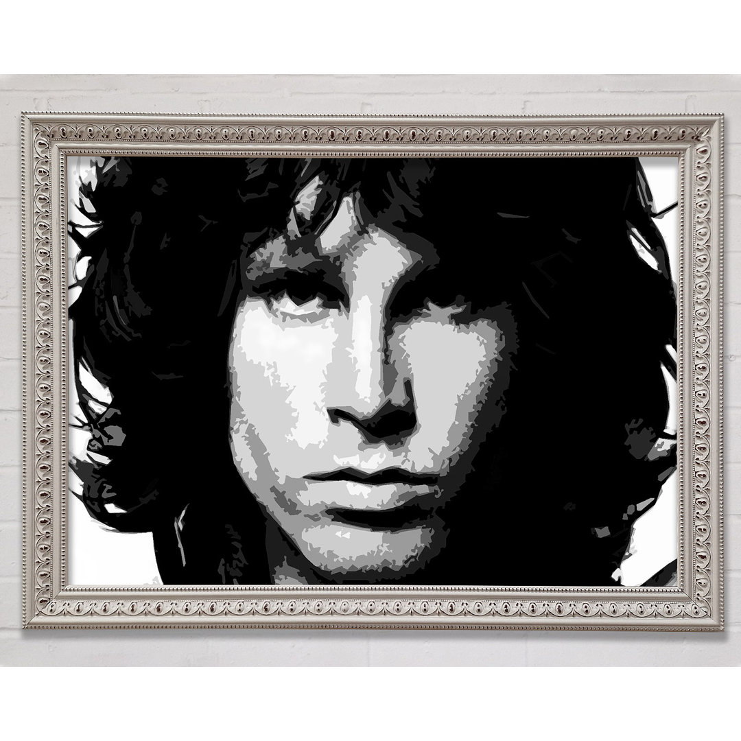 Jim Morrison Face B N W - Einzelne Bilderrahmen Kunstdrucke