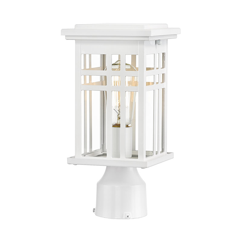 Tête de lanterne d'extérieur moderne avec finition en verre transparent blanc