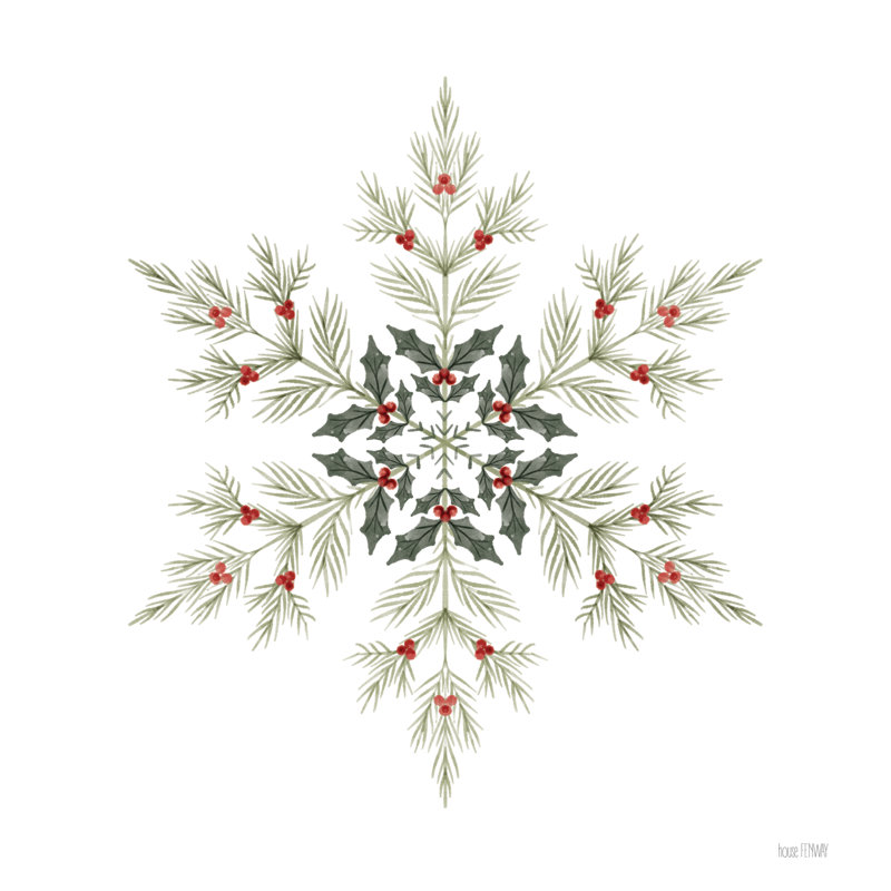 Evergreen Snowflake II, H 20 po x l 20 po