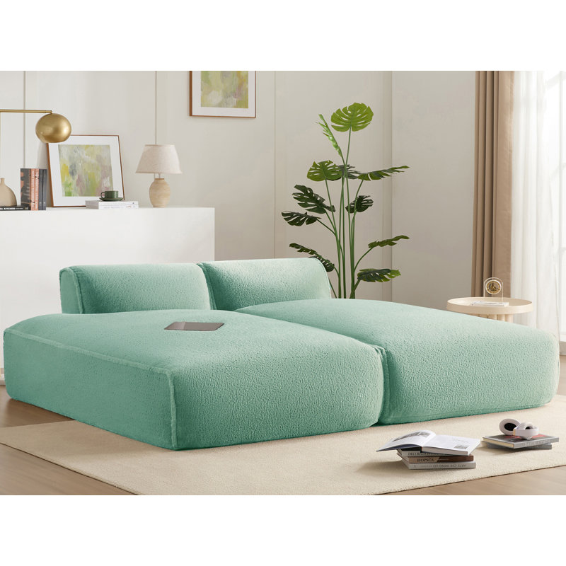 Upholstered Chaise Lounge, Green