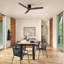 Ventilateur de plafond rustique 52 po sans lumière - noir mat avec pales en bois massif