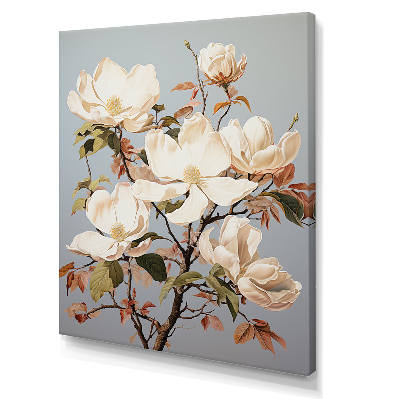 «Gentle Magnolia Beige Melody I», reproduction sur toile, Toile tendue, H 32 po x l 16 po x P 1 po