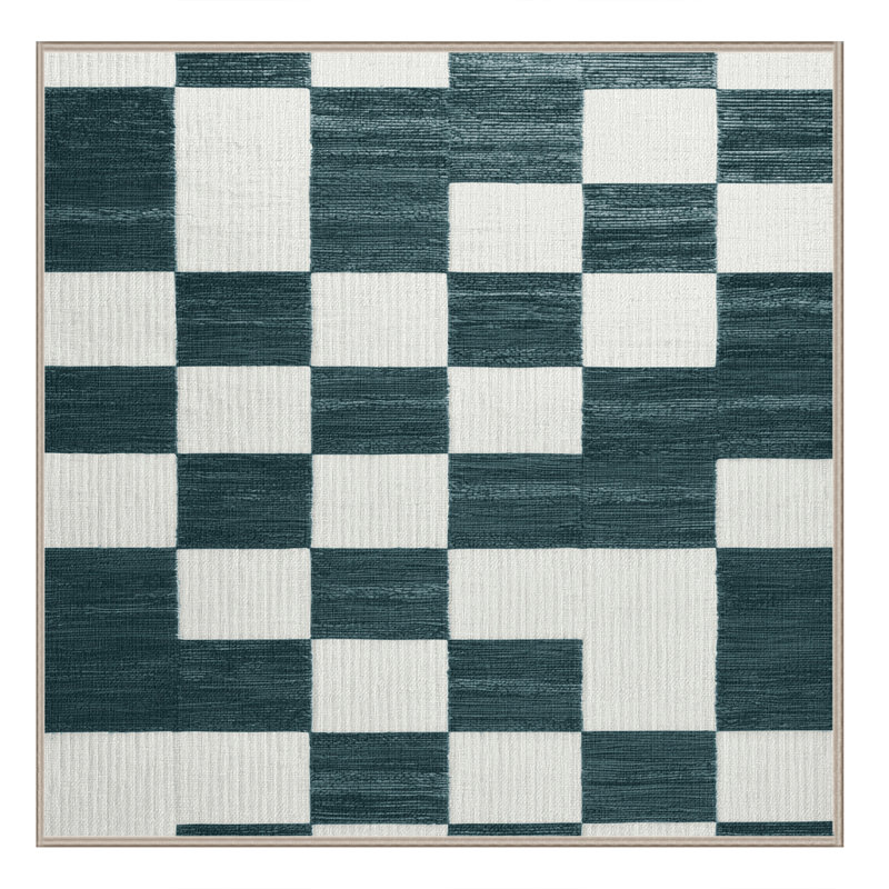Tapis beige à carreaux lavable à la machine, Carré 6 pi