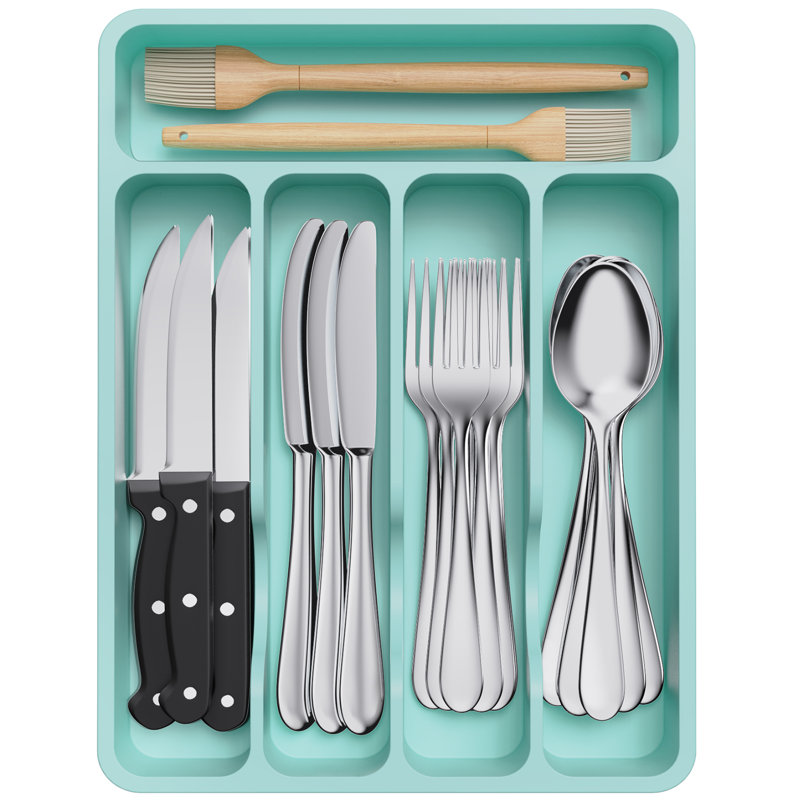 Tiroir de rangement pour couverts Silverware, Turquoise