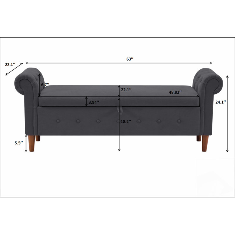 Multifunctional Storage Rectangular Sofa Stool