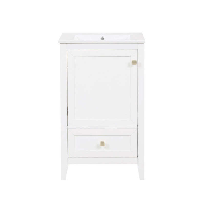Meuble-lavabo de 20 po avec lavabo, Blanc