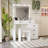 White Color Adjustable Dressing Table With 5 Drawers