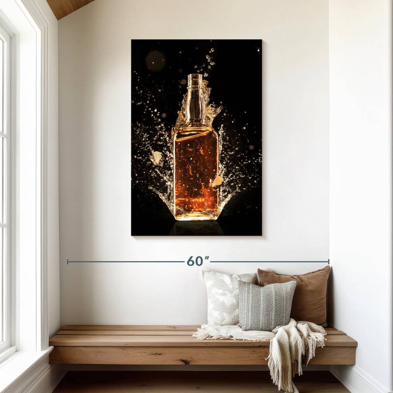 Yarlin Whiskey Bottle Splash, 45" H x 30" W