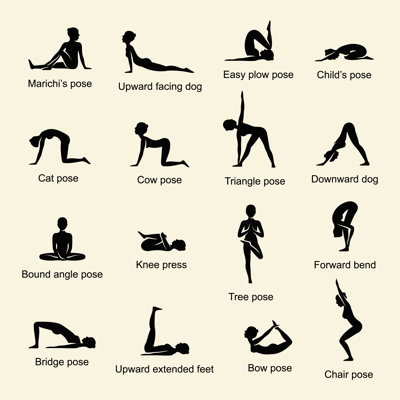 Yoga Positions - Wrapped Canvas Print