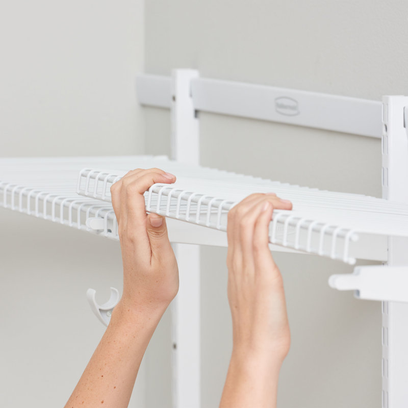 White Adjustable Metal Wire Closet Kit with Shelves