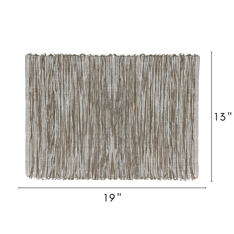 Aaronisha Cotton Blend No Pattern Rectangle, Placemat 13" W x 19" D, Coffee