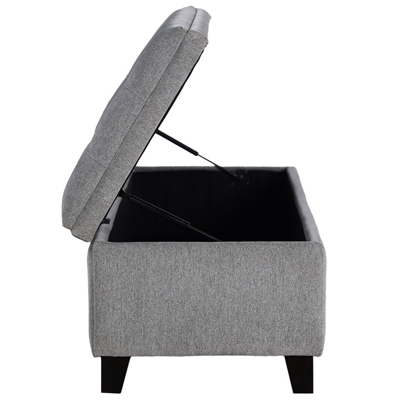 Banc de rangement rembourré en polyester 51 po avec pieds relevables Modern