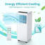 7000 BTU Portable 3-in-1 Air Conditioner, Cooling Dehumidifier Fan, 3 Speeds 24H Timer Remote Window Kit, Energy Class A for Rooms, White