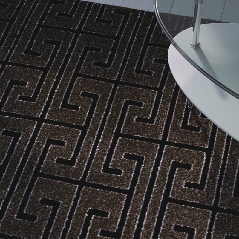 Tapis gris / noir McCurtain, Rectangle 3 pi 9 po x 5 pi 9 po