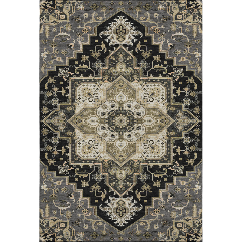 Premium Machine Washable Cossette AMF1036 Oriental Rug, Rectangle 9' x 12'