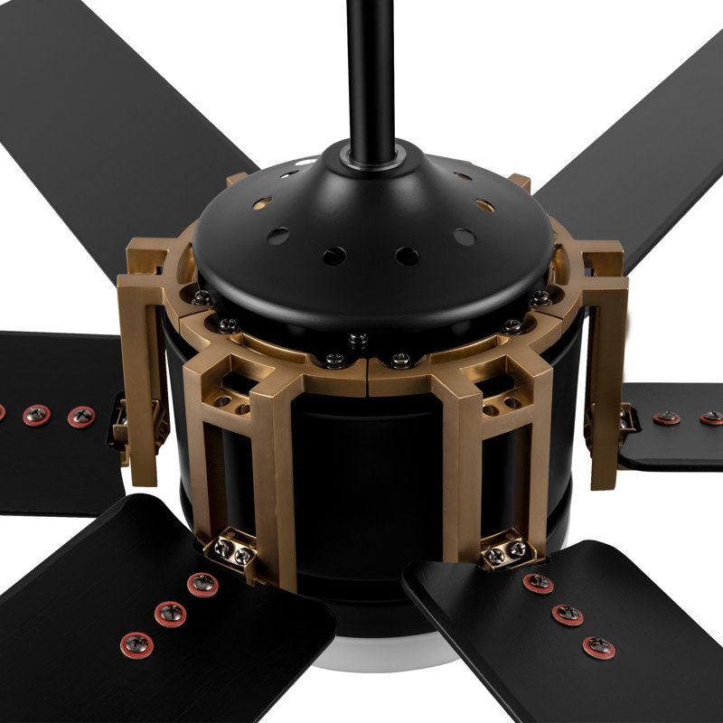 52'' Ceiling Fan with LED Lights, Black