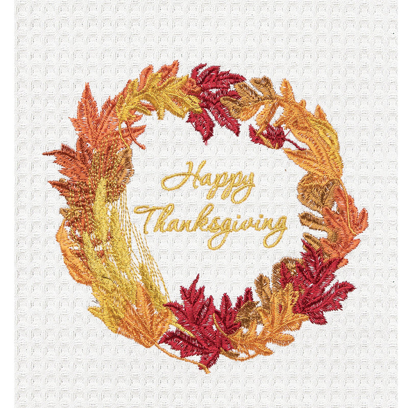 Serviette de cuisine Happy Thanksgiving Wreath