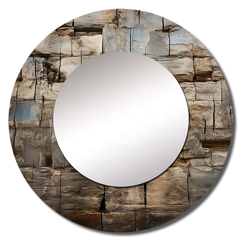 Hebrew Western Wall Collage II - Religion & Spirituality Round Mirror Wall Decor, 23 po x 23 po