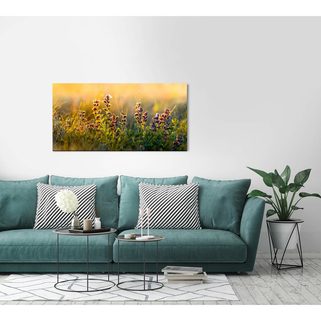 Leinwandbild Wilde Blumen und Gräser