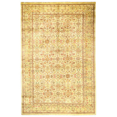 High-Quality Hand-Knotted Gold And Gold Area Rug