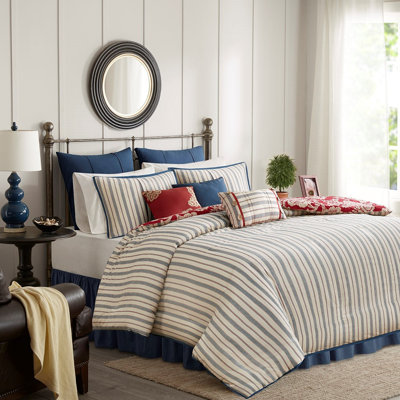 Ensemble de housse de couette réversible en coton sergé 9 pièces Gracie Mills Carmen