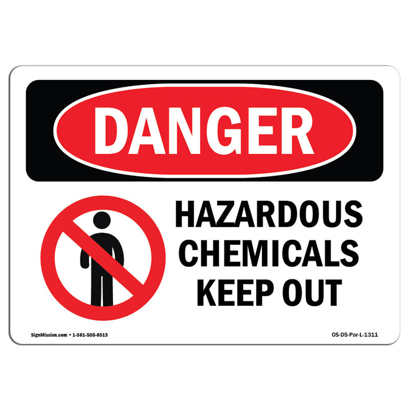 Danger Sign, 18" H x 24" W x 0.1" D