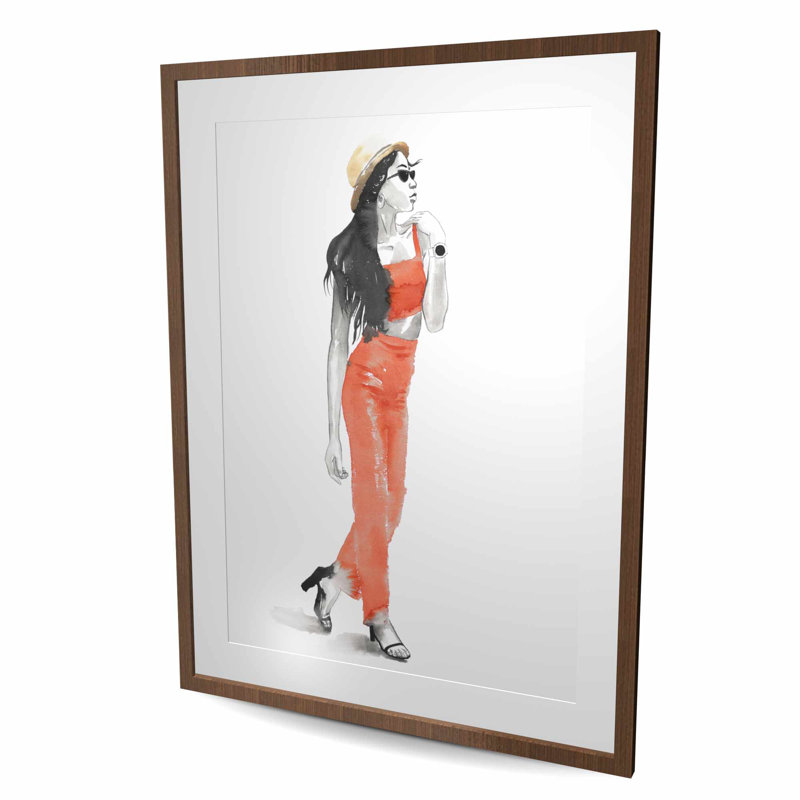 Strike the Pose - Illustrative Red Framed Matted Print Decor