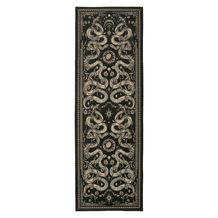Snakes Machine Washable Area Rug Non Slip Wild Life Serpent Print Rug Low Pile Aesthetics Carpet for Living Room Bedroom Office