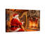 Christmas Santa Playing Harp By Fireplace Set of 3 Canvas Wall Art Prints-120618103